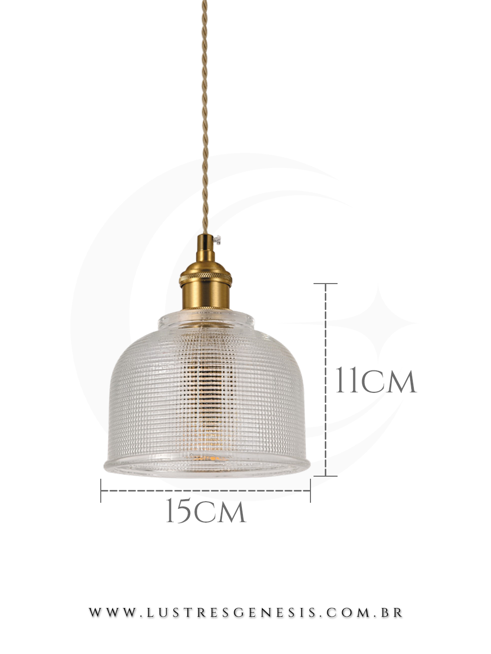 A Luminaria Pendente com acabamento em metal bronze e cupula de vidro transparente e ideal para renovar seu ambiente.